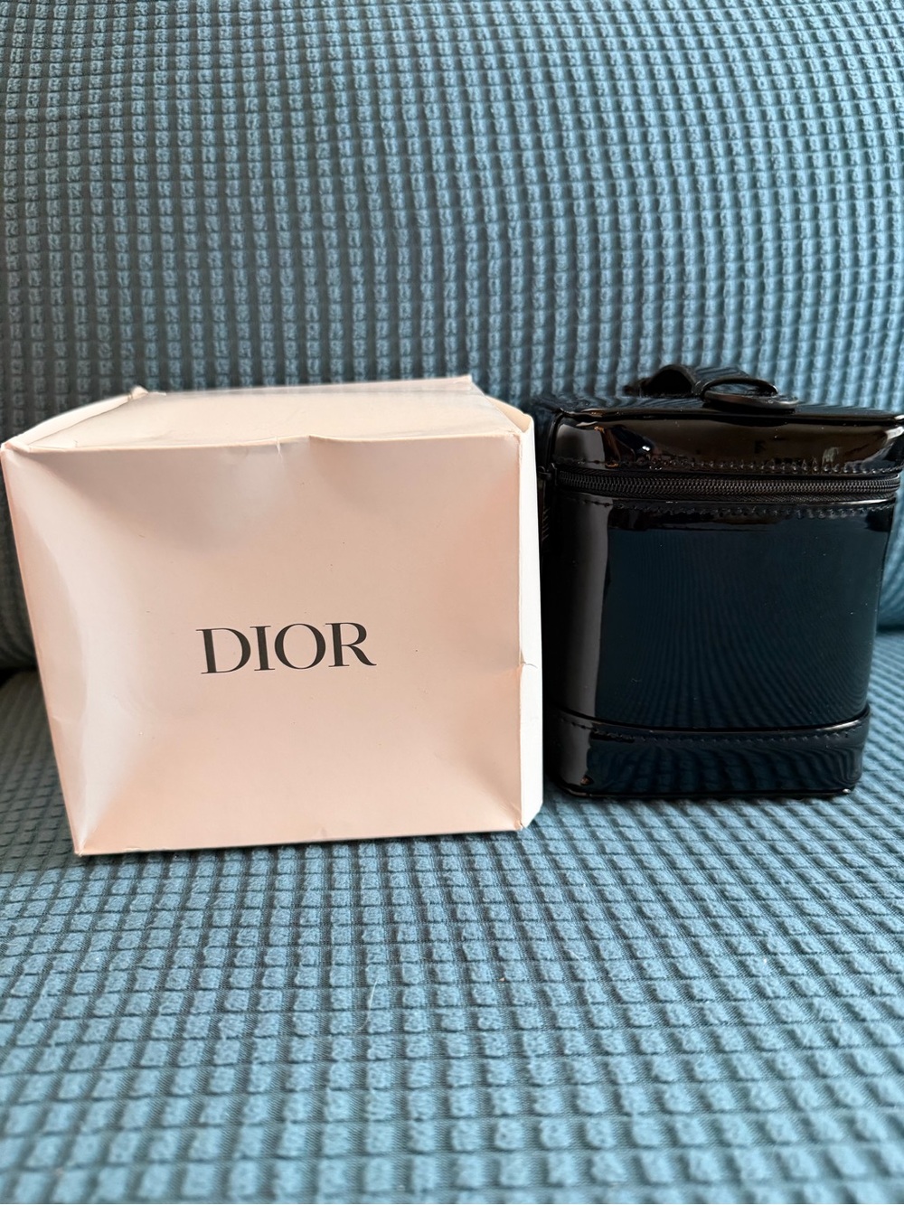 Dior Black Leather-Look Compact Cosmetic Case